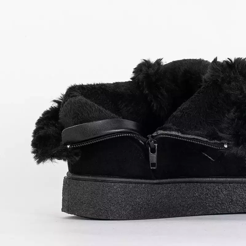 OUTLET Жіночі чорні снігові черевики з хутром Moclo- Footwear