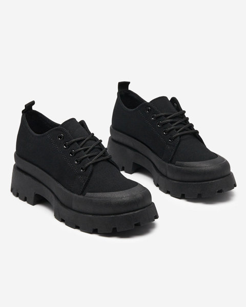 OUTLET Жіночі чорні туфлі на шнурівці Rozia - Взуття