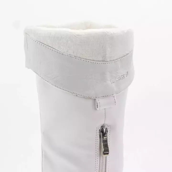 OUTLET Жіночі теплі чоботи білого кольору Ziva - Взуття