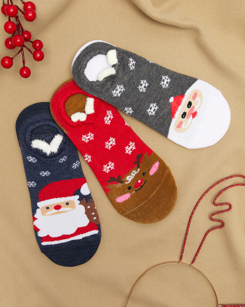 Шкарпетки жіночі з різдвяним принтом 3/уп - Нижня білизна
