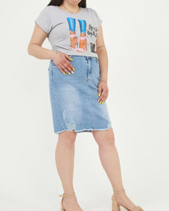 Сіра жіноча футболка з принтом Plus Size