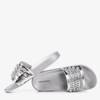 Срібні шльопанці з ланцюжком Slivien - Взуття 1