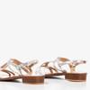 Срібні жіночі босоніжки на низьких підборах Treunia - Взуття 1