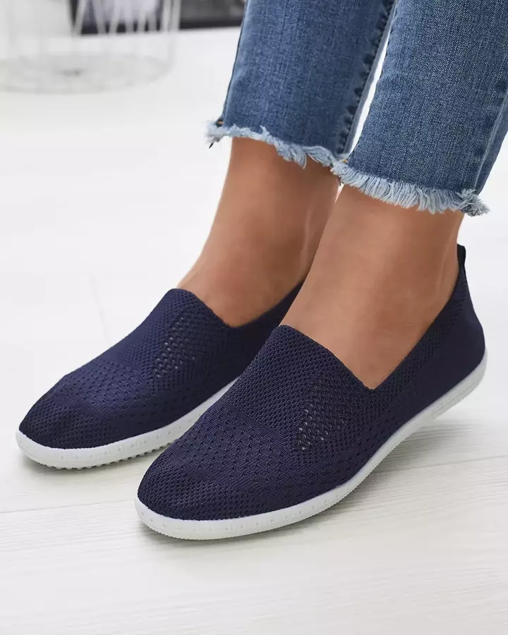 Темно-сині жіночі ажурні сліпони Kamiosa- Взуття