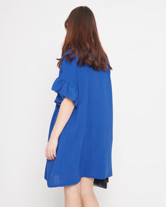 Темно-синя жіноча сукня довжиною до колін
