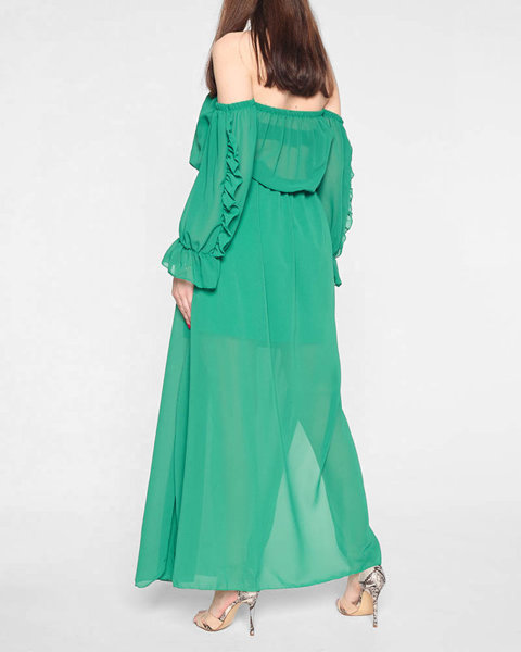 Жіноча темно-зелена іспанська сукня максі - Одяг