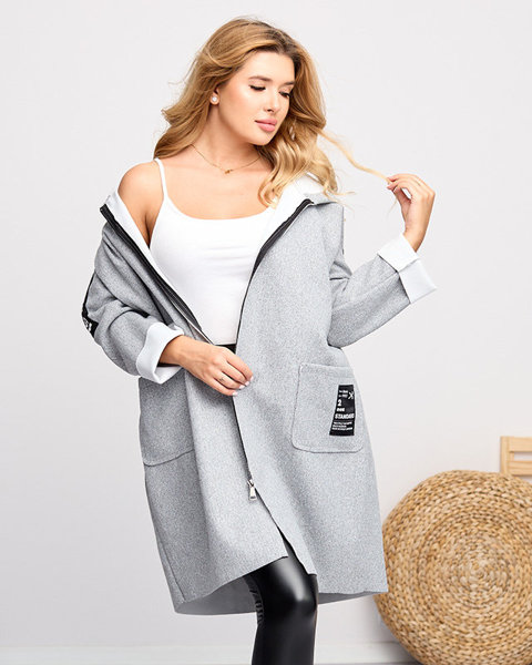 Жіноче сіре пальто куртка з написами - Clothing