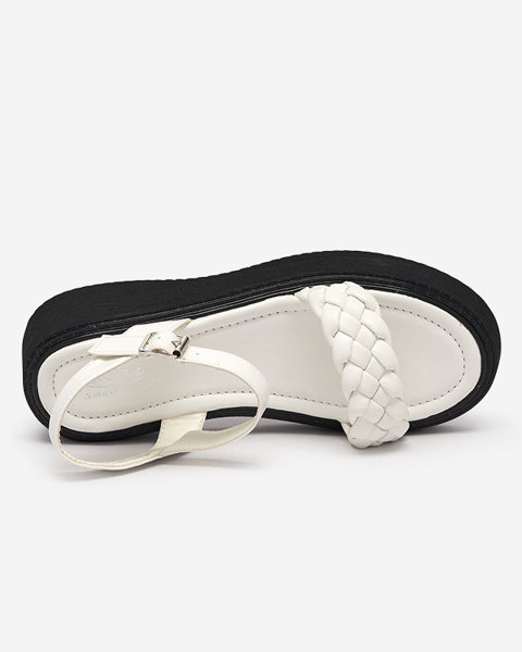 Жіночі білі босоніжки на товстій підошві Usinos- Shoes