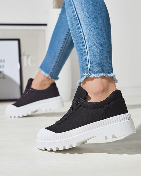 Жіночі чорні кросівки з білою підошвою Comp - Взуття