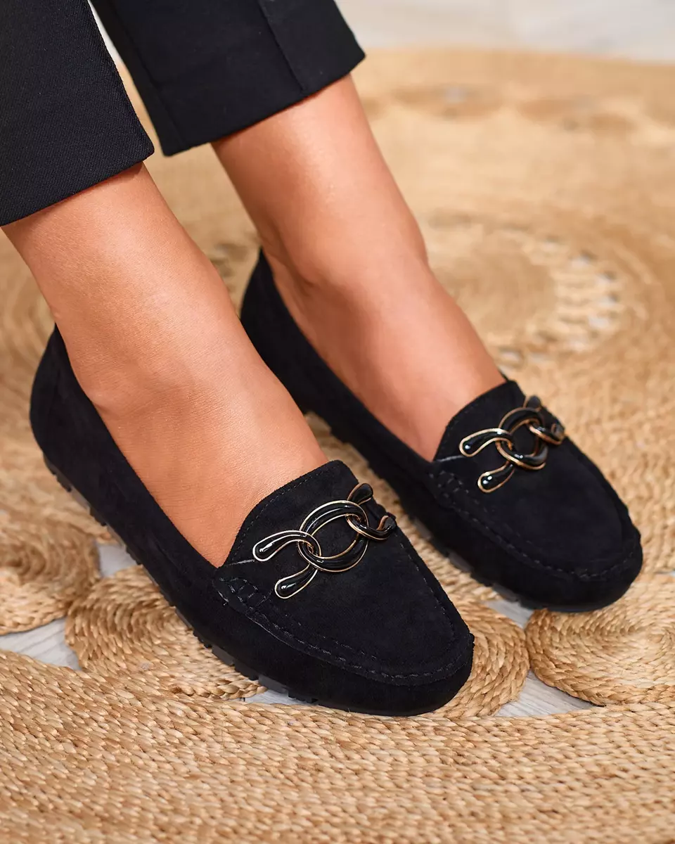Жіночі чорні мокасини з ланцюжком Lertika - Взуття