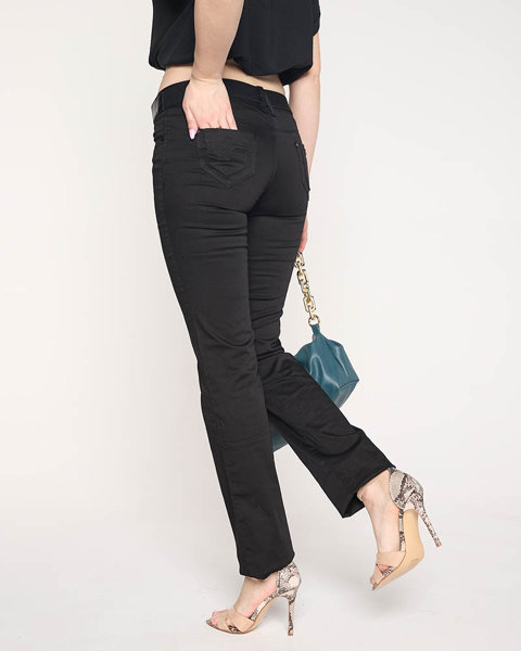 Жіночі чорні вузькі джинси з низькою талією - Одяг