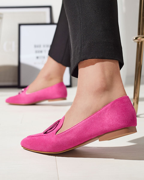 Жіночі мокасини кольору фуксії з прикрасою в тон Jeterika - Взуття