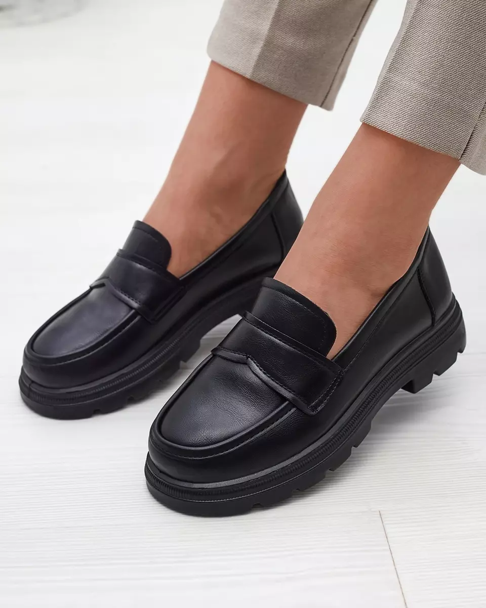 Жіночі мокасини з екошкіри чорні Raffivi - Взуття