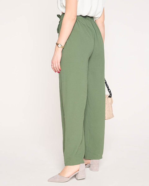 Жіночі широкі зелені штани палаццо - Одяг