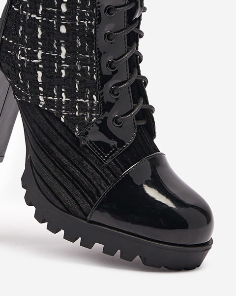 Жіночі високі чоботи на шпильці чорного кольору Cochanea - Взуття